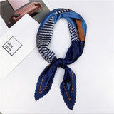 Pleated small square scarf Wrinkled silk headscarf print Foulard female square wrinkle scarf small wrinkled decorative headscarf - THE PLACE TO BE !!