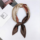Pleated small square scarf Wrinkled silk headscarf print Foulard female square wrinkle scarf small wrinkled decorative headscarf - THE PLACE TO BE !!