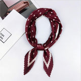 Pleated small square scarf Wrinkled silk headscarf print Foulard female square wrinkle scarf small wrinkled decorative headscarf - THE PLACE TO BE !!