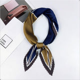 Pleated small square scarf Wrinkled silk headscarf print Foulard female square wrinkle scarf small wrinkled decorative headscarf - THE PLACE TO BE !!