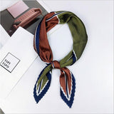Pleated small square scarf Wrinkled silk headscarf print Foulard female square wrinkle scarf small wrinkled decorative headscarf - THE PLACE TO BE !!
