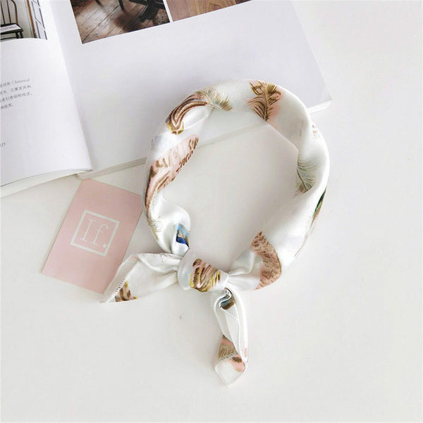 Small Scarf Soft Hair Tie Band Decorative Multifunctional Head Scarf Multicolor Stripe Print Kerchief Neck