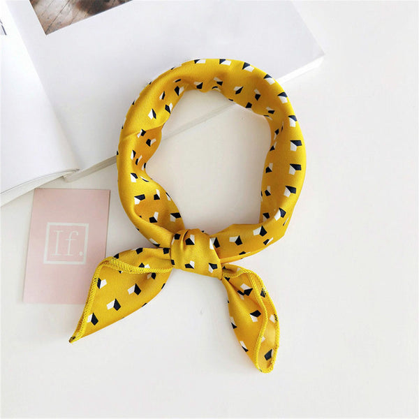 Small Scarf Soft Hair Tie Band Decorative Multifunctional Head Scarf Multicolor Stripe Print Kerchief Neck