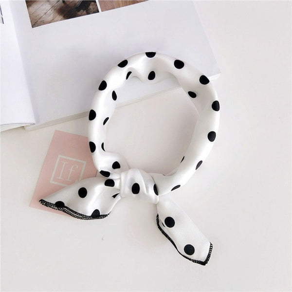 Small Scarf Soft Hair Tie Band Decorative Multifunctional Head Scarf Multicolor Stripe Print Kerchief Neck