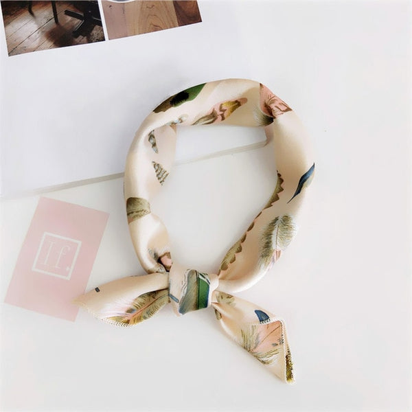 Small Scarf Soft Hair Tie Band Decorative Multifunctional Head Scarf Multicolor Stripe Print Kerchief Neck