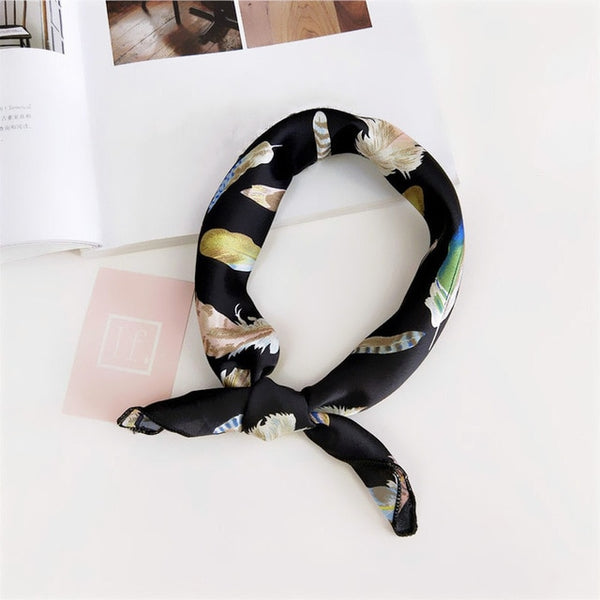 Small Scarf Soft Hair Tie Band Decorative Multifunctional Head Scarf Multicolor Stripe Print Kerchief Neck
