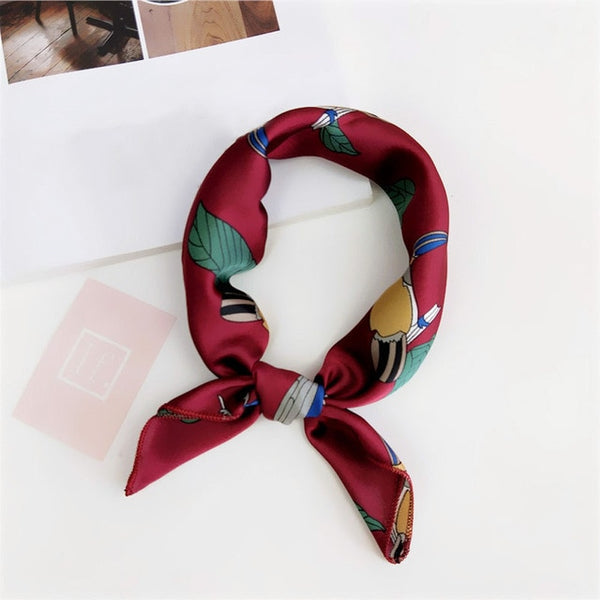 Small Scarf Soft Hair Tie Band Decorative Multifunctional Head Scarf Multicolor Stripe Print Kerchief Neck