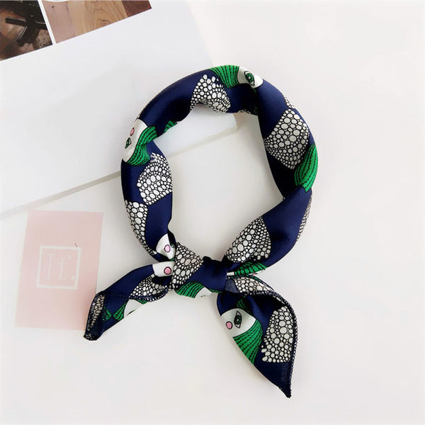 Small Scarf Soft Hair Tie Band Decorative Multifunctional Head Scarf Multicolor Stripe Print Kerchief Neck