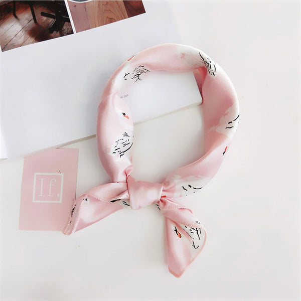 Small Scarf Soft Hair Tie Band Decorative Multifunctional Head Scarf Multicolor Stripe Print Kerchief Neck