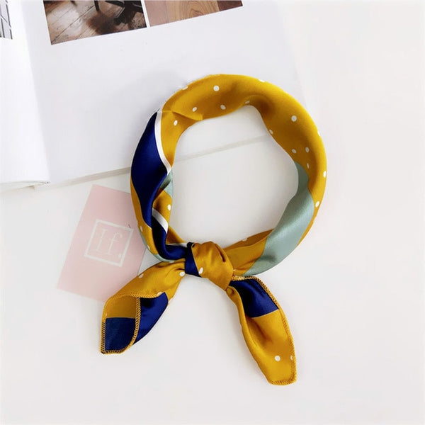 Small Scarf Soft Hair Tie Band Decorative Multifunctional Head Scarf Multicolor Stripe Print Kerchief Neck