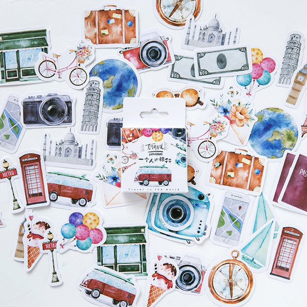 One Person Travel Decorative Stickers Adhesive Stickers DIY Decoration Diary Stationery Stickers Children Gift