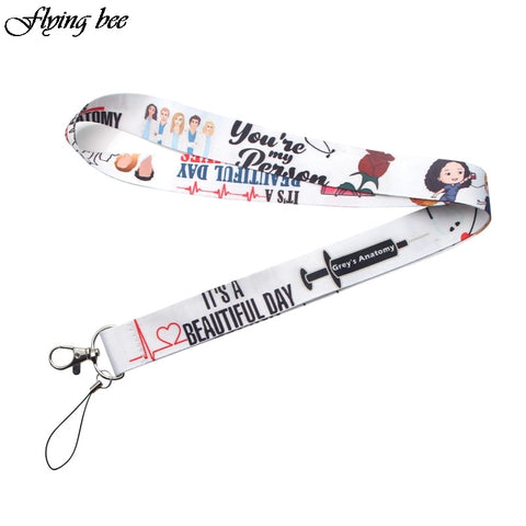 Flyingbee Grey's Anatomy Keychain Cartoon Greys Phone Lanyard Women Strap Neck Lanyards for ID Card Keys Doctors gifts X0096