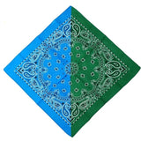 Bohemian Paisley Floral Double Color Block 50x50CM Unisex Cotton Pocket Square Scarf Headband Bandana Hip-Hop Wristband Neck Tie - THE PLACE TO BE !!