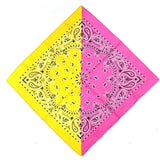 Bohemian Paisley Floral Double Color Block 50x50CM Unisex Cotton Pocket Square Scarf Headband Bandana Hip-Hop Wristband Neck Tie - THE PLACE TO BE !!