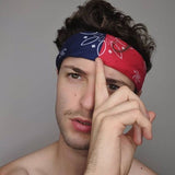 Bohemian Paisley Floral Double Color Block 50x50CM Unisex Cotton Pocket Square Scarf Headband Bandana Hip-Hop Wristband Neck Tie - THE PLACE TO BE !!