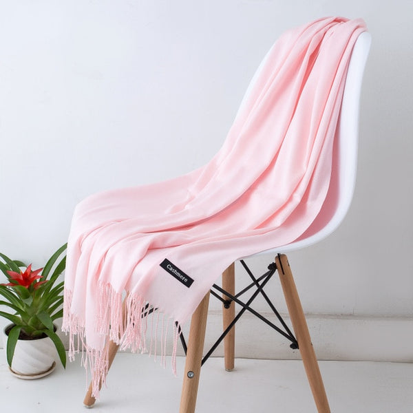2019 Fashion Women Cashmere Solid Scarf Summer Thin Pashmina Shawls and Wraps Long Soft Female Foulard Hijab Stoles Head Scarves