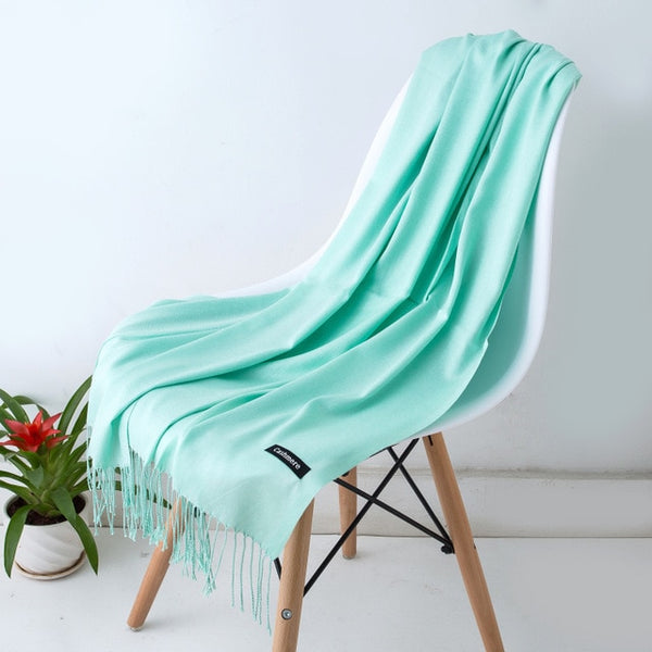 2019 Fashion Women Cashmere Solid Scarf Summer Thin Pashmina Shawls and Wraps Long Soft Female Foulard Hijab Stoles Head Scarves