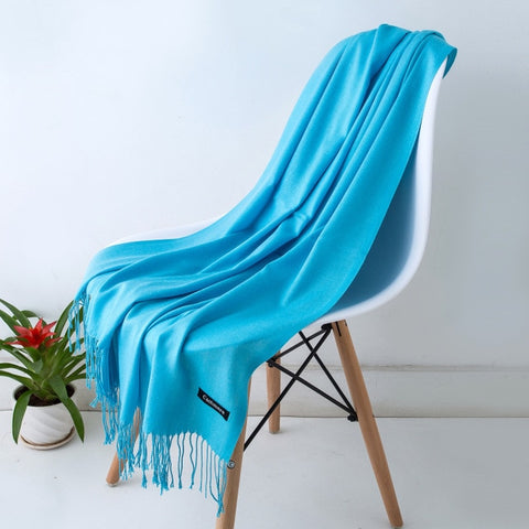 2019 Fashion Women Cashmere Solid Scarf Summer Thin Pashmina Shawls and Wraps Long Soft Female Foulard Hijab Stoles Head Scarves