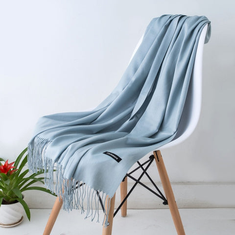 2019 Fashion Women Cashmere Solid Scarf Summer Thin Pashmina Shawls and Wraps Long Soft Female Foulard Hijab Stoles Head Scarves