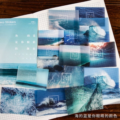 40pcs/pack Creative Journal Decorative Sticker Label Diary Stationary Japanese Deco Photograph Album Sticker Flakes Scrapbooking