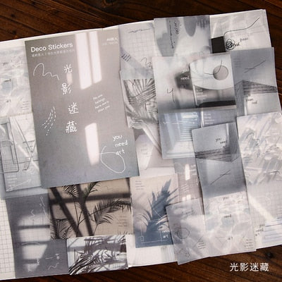 40pcs/pack Creative Journal Decorative Sticker Label Diary Stationary Japanese Deco Photograph Album Sticker Flakes Scrapbooking