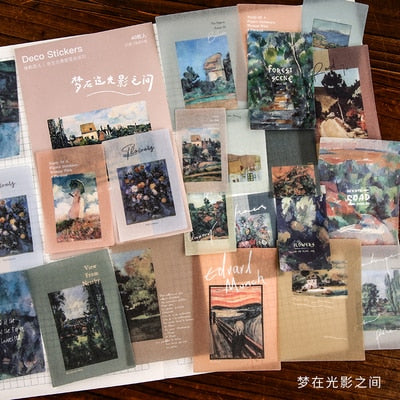 40pcs/pack Creative Journal Decorative Sticker Label Diary Stationary Japanese Deco Photograph Album Sticker Flakes Scrapbooking