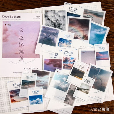 40pcs/pack Creative Journal Decorative Sticker Label Diary Stationary Japanese Deco Photograph Album Sticker Flakes Scrapbooking