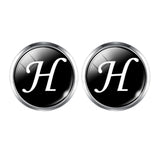 Men's Fashion A-Z Single Alphabet Cufflinks Silver Color Letter Cuff Button for Male Gentleman Shirt Wedding Cuff Links Gifts - THE PLACE TO BE !!