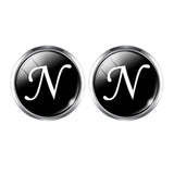 Men's Fashion A-Z Single Alphabet Cufflinks Silver Color Letter Cuff Button for Male Gentleman Shirt Wedding Cuff Links Gifts - THE PLACE TO BE !!