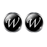 Men's Fashion A-Z Single Alphabet Cufflinks Silver Color Letter Cuff Button for Male Gentleman Shirt Wedding Cuff Links Gifts - THE PLACE TO BE !!